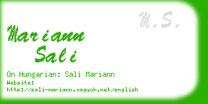 mariann sali business card